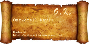 Oszkocsil Kevin névjegykártya